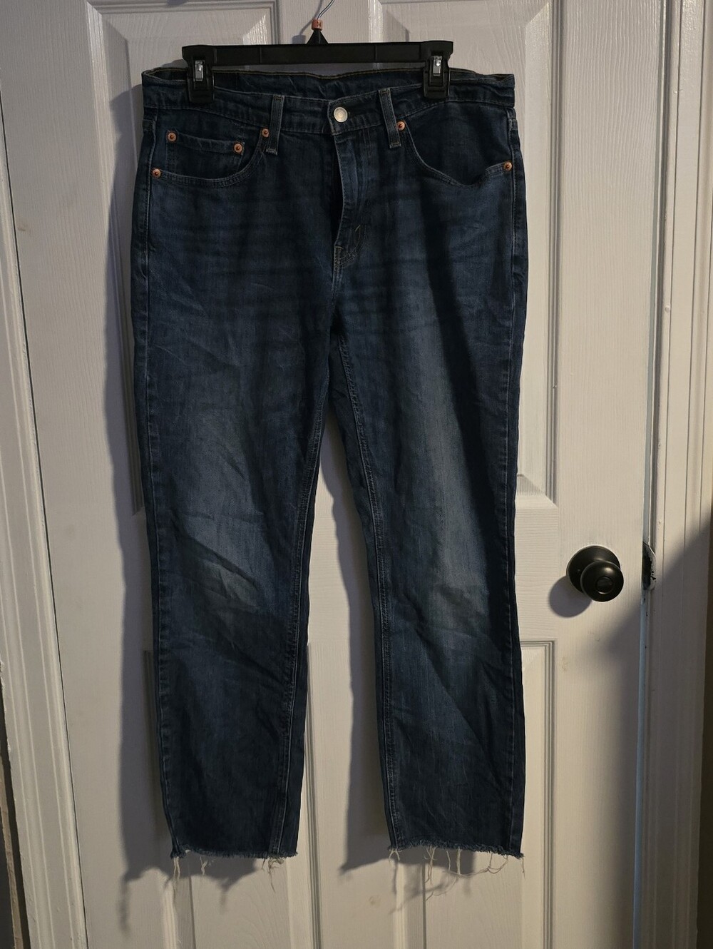 Men's Straight-Leg Jeans in Dark Blue Denim